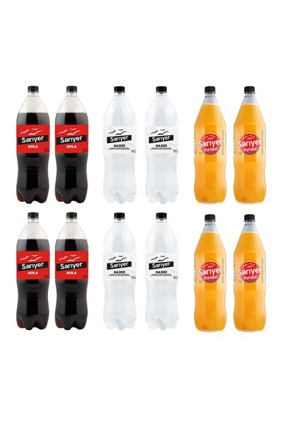 Sarıyer Gazoz Sarıyer Kola-Portakal-Gazoz 12 li Karma Paket