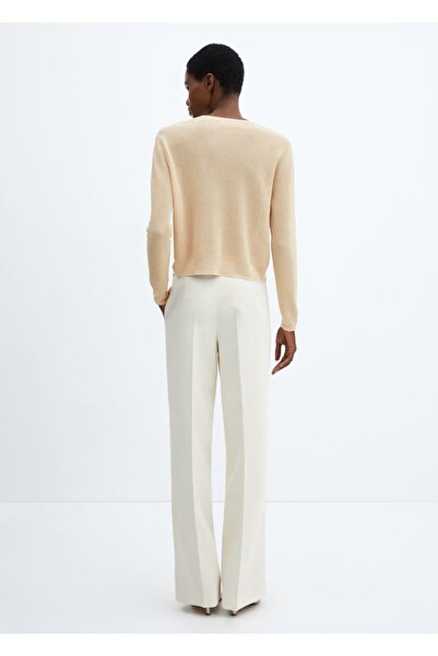 MANGO Woman Pulover cu sclipici cu gât rotund