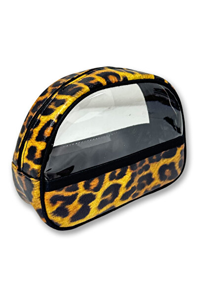 EgeOnline Geantă pentru machiaj pentru cutie cosmetică cu model leopard