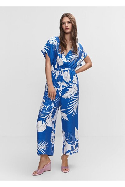 MANGO Woman Salopetă cu imprimeu tropical