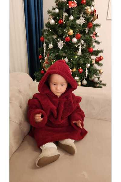 ROKEFF 2-5 Yaş Çocuk Wellsoft Giyilebilir Battaniye Kapüşonlu Düz