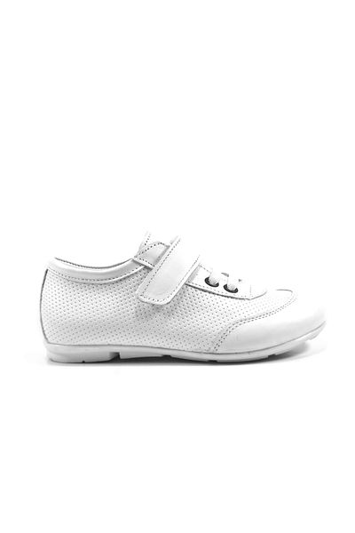 Onlo 1146 Pantofi ortopedici pentru fete cu velcro din piele naturală roz și alb