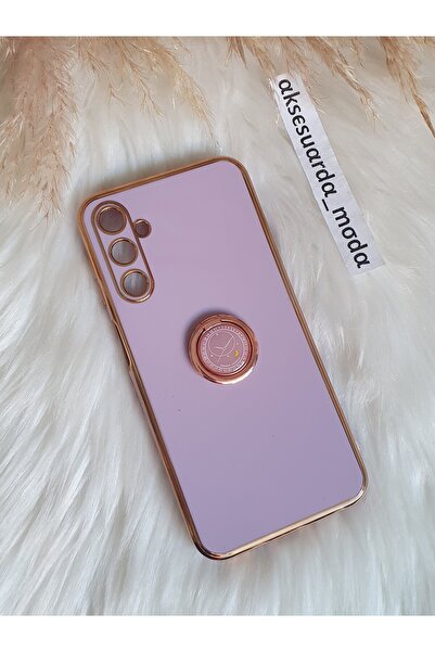 Aksesuarda Moda A24 Uyumlu Yüzüklü Standlı Gold Detaylı Lazer Kesim Kılıf