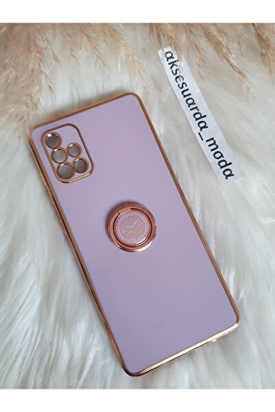 Aksesuarda Moda حافظة مقطوعة بالليزر ومزودة بحلقة وحامل ذهبي متوافق مع A71