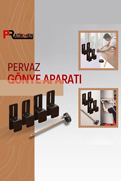pratikmen Pervaz Gönye Aparatı 4'lü ve Duvar Çizim Kalemi
