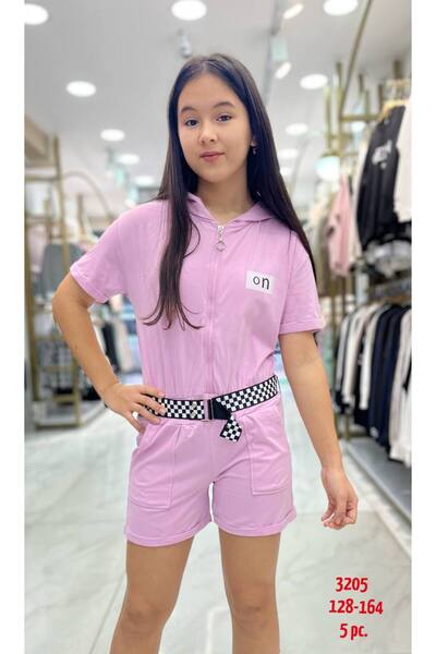 Minimoda Kids FERMUARLI KAPÜŞONLU KISA TULUM