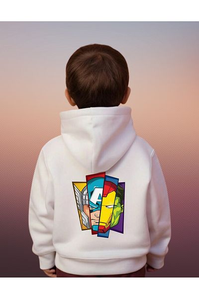 AEMİ Hanorac cu glugă cu imprimeu Marvel pentru băiat - Pulover cu imprimeu Hulk 2 ani - 14 ani