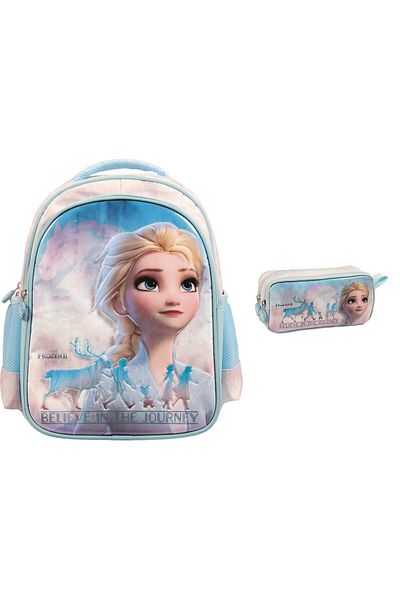 Frozen 2 Primary School Bag Loft Pink Journey and Double Eyed Pencil Case