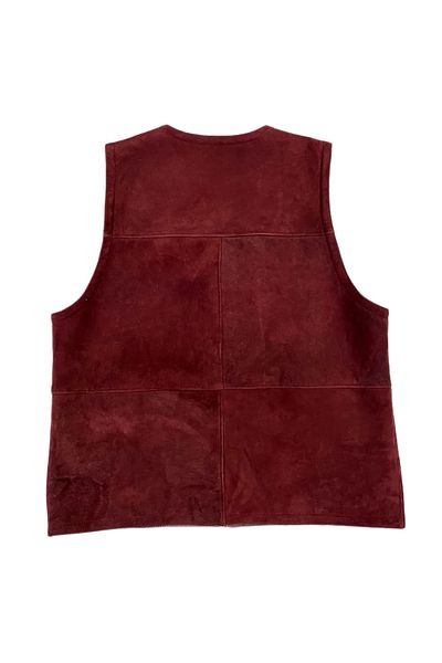 Lndr Men's Leather Vest Inside Fur-Outside Suede Genuine Leather Classic Vest
