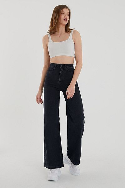 Geppetto Black Super High Waist 90's Wide Leg Loose Comfort Lycra Jeans