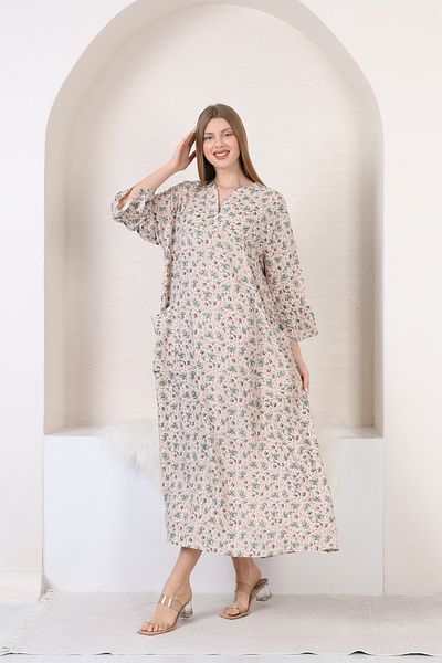 mervemoda Γυναικείο μεγάλο King size υφαντό φόρεμα