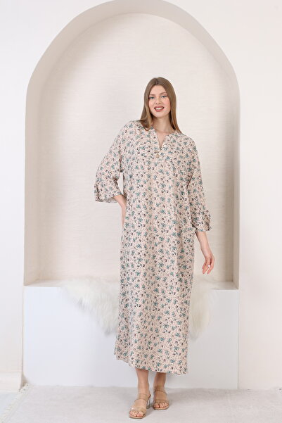 mervemoda Γυναικείο μεγάλο King size υφαντό φόρεμα