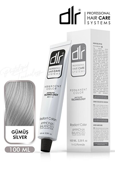 DLR Color Kalıcı Saç Boyası 60ml Gümüş (SİLVER) - Yoğun Beyaz Kapatma-Renk ve...