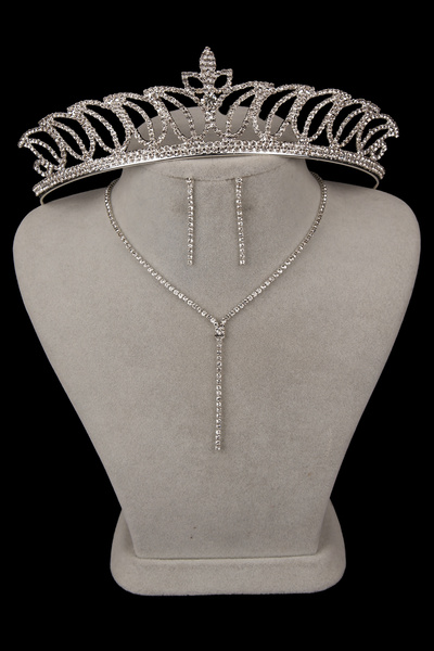 Limelia طقم أقراط وقلادة وقلادة للسهرة من حجر الكريستال الأنيق اللامع من Drop...