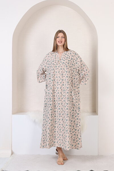 mervemoda Γυναικείο μεγάλο King size υφαντό φόρεμα