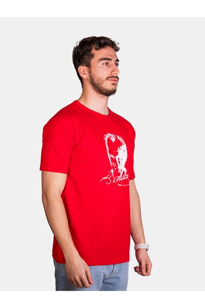 Çapıt Unisex 100% Cotton Standard Cut Crew Neck Short Sleeve White Atatürk Printed T-Shirt