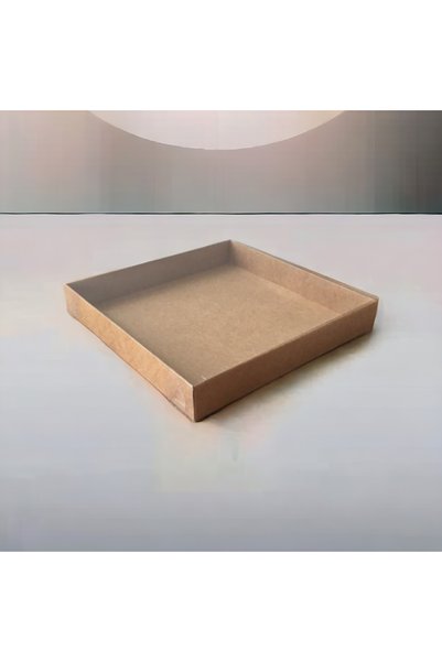 BOXSTATION 20x20x5 Asetat Kapaklı Kraft Kutu 10 Adet