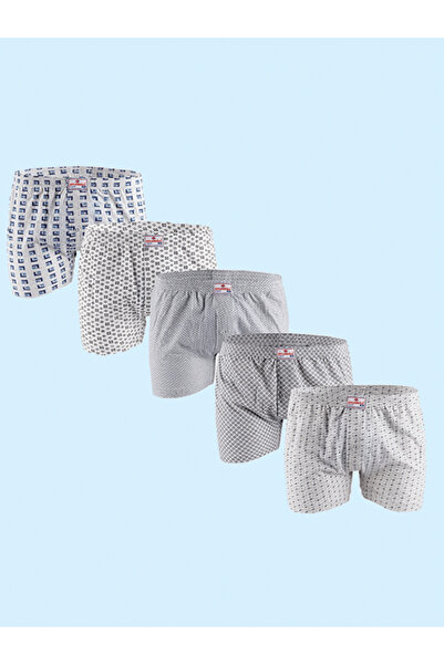 Ceysan CEYLANOĞLU %100 PAMUK ERKEK EMPİRME BOXER KARIŞIK 5'Lİ EKO PAKET 031