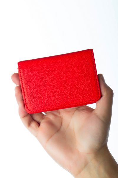 Niki Leather Червен унисекс портфейл с държач за карти