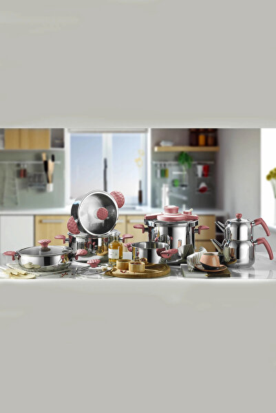 Kütahya Porselen CAPRİCE 13 PARÇA ÇELİK TENCERE SETİ BAL PETEĞİ