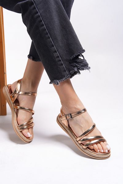 Riccon Lrenhil Women's Sandals0012101 Rose Metallic