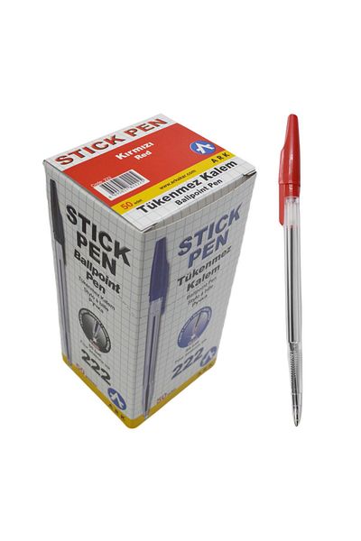 Ark Ballpoint Pen 1.0 mm Box of 50 Red Code:222