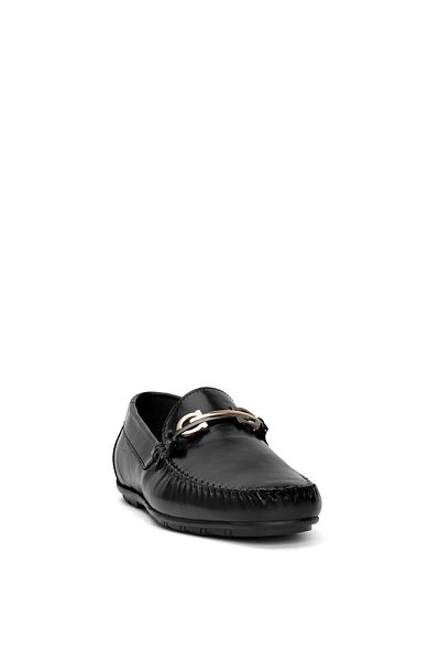 MARCOMEN 19461 Men's Genuine Leather Loafer Shoes Black