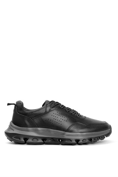 MARCOMEN 19356 Men's Genuine Leather Casual Shoes Black