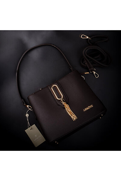 Armine Καφέ Απλό Casual Γυναικεία Τσάντα ώμου