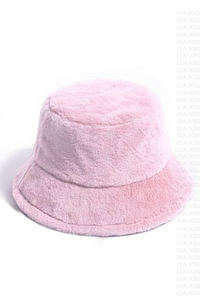 caxis Women's Dusty Pink Soft Textured Plush Bucket Hat Bucket