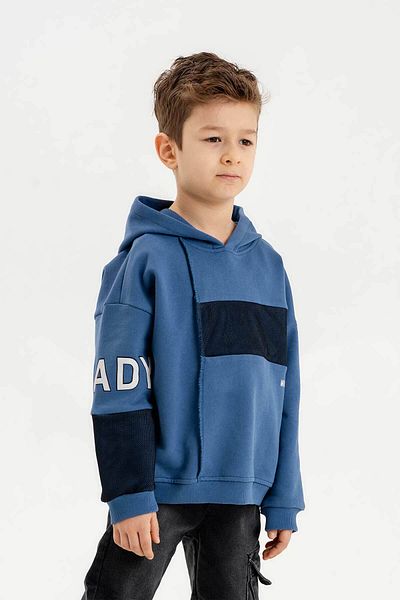 Gold Class Kidswear Момчешки суичър с три нишки от 100% памук и качулка