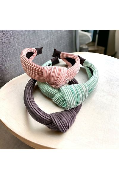 alsaccessories Дамски тройно набран модел с горна част и възел, комплект корона, зелен, пудров и сив цвят