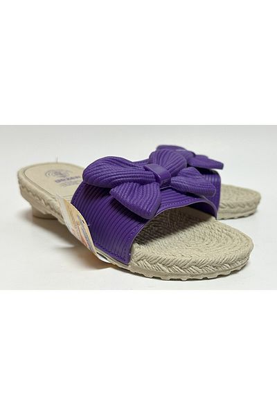 GEZER Fundă mov, cu talpă din plastic anti-alunecare, pentru femei, piscină, plajă, terasă, balcon, papuci de casă și stradă