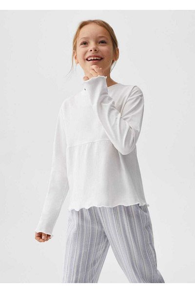 MANGO Kids Langes, gestreiftes Baumwoll-Pyjama-Set