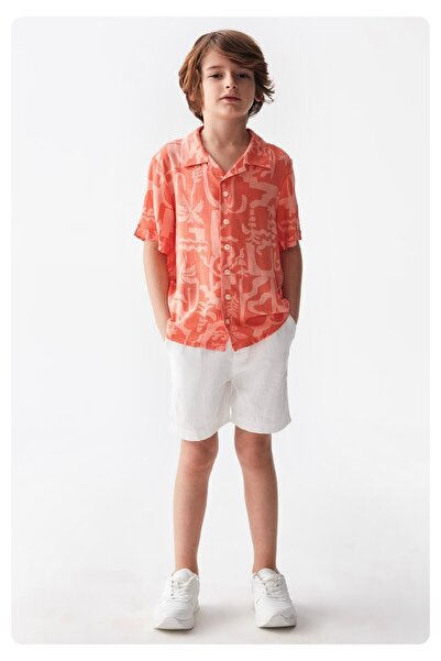 nk kids قميص قصير الأكمام مطبوع للأولاد