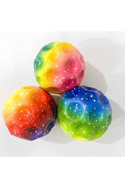 Hisar Bouncer Ball Super Space Ball with High Bouncing Hole 1Pcs rainbow colors