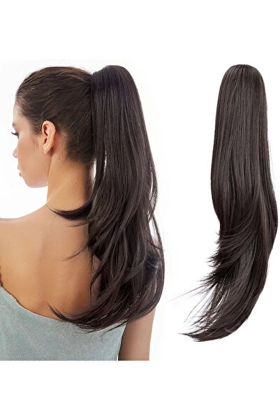 AKOLİFE Postiță cu coadă de cal cu cataramă în straturi maro închis - păr rez...