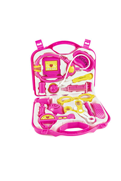 Erzi Oyuncak Sevimli Doktor Çantası Seti 14 Parça Pembe