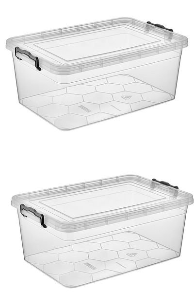 RNL04 2 Pieces 20 Liter Eco Honeycomb Transparent Plastic Storage Box -1141_06