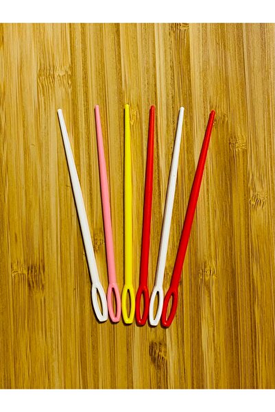 Öztürk إبرة خياطة صوفية بلاستيكية 9 سم، عبوة من 6 قطع، ملونة، متغيرة: 3