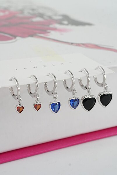 By Zeyna Aksesuar Kadın Vip Ser Kalp Model 6'lı Küpe Seti