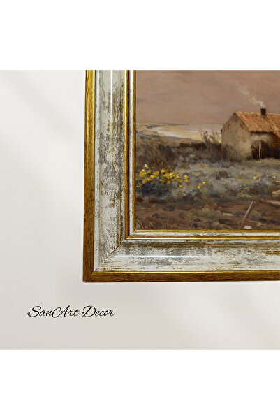 Sanart Framed Vintage Painting Oil Painting Framed Painting Artistic Decor Landscape Painting