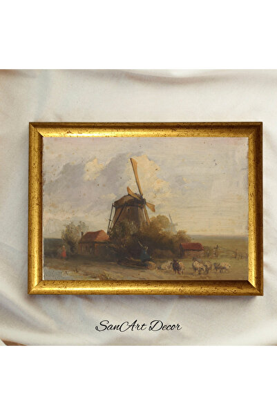 Sanart Uramljena vintage slika, uljana slika, uokvirena slika, umetnički deko...