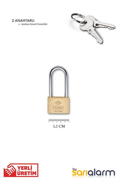 Yuma Long Hook Brass (Stainless Body) Padlock 32 Pieces