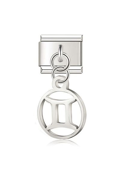 Naturel Tılsım Stainless Steel Italian Gemini Constellation Embroidered 9mm Charm