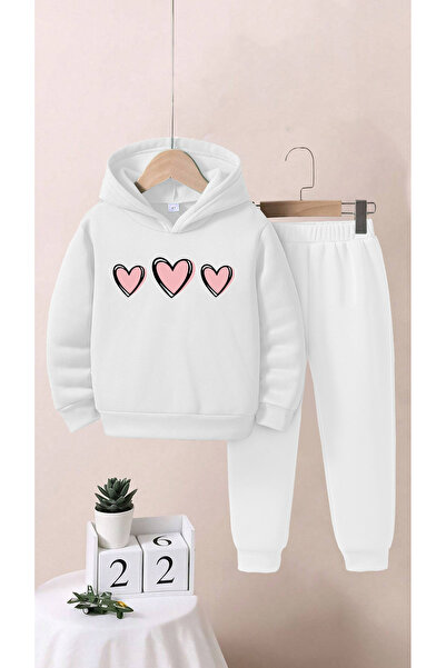 ALİKA Παιδική φόρμα για κορίτσια 3 τεμαχίων Heart Bottom Top Σετ