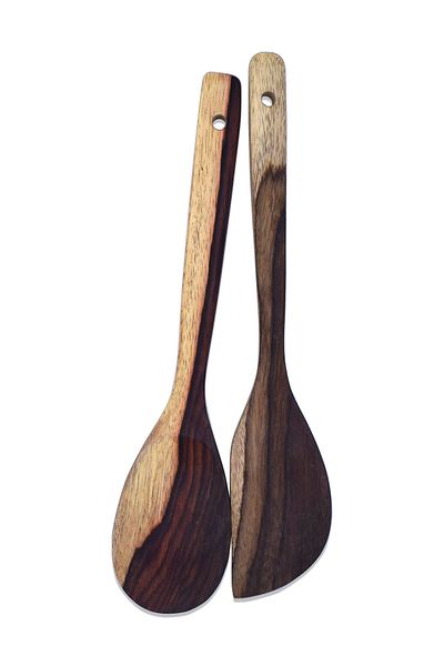 Hedicaret Wooden Spoon and Spatula Set Double Indonesian Trees