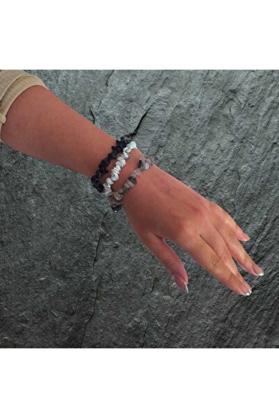 Mask Natural Stone Bracelet Set of 3