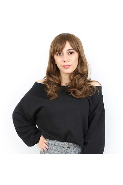 KONAK PERUK Medium Size Fiber Synthetic Wig - Wavy and Rivet, Auburn