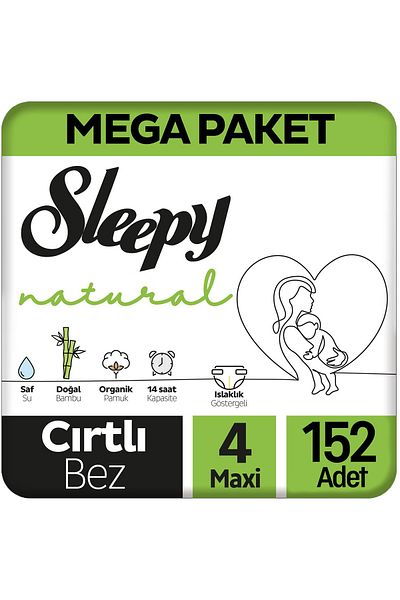 Sleepy Natural Mega Pack Size 4 152 Pieces
